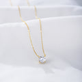 S925 Sterling Silver round Zircon Pendant Necklace