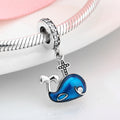 S925 Sterling Silver Whale Zircon Inlaid Pendant