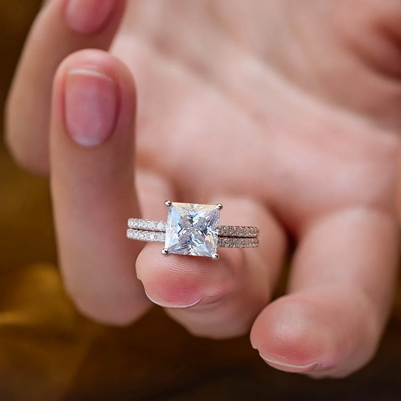 S925 Silver D-Color Brilliant Moissanite Ring