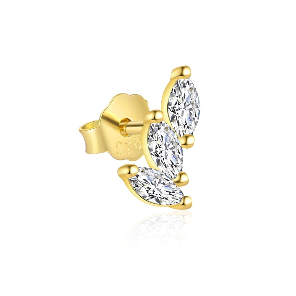 S925 Sterling Silver Zircon Stud Earrings