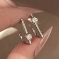 S925 Sterling Silver Geometric Moissanite Stud Earrings