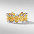 S925 Sterling Silver Gold-Plated Ginkgo Leaf Irregular Ring