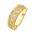 S925 Sterling Silver Gold-Plated Hollow Zircon Ring