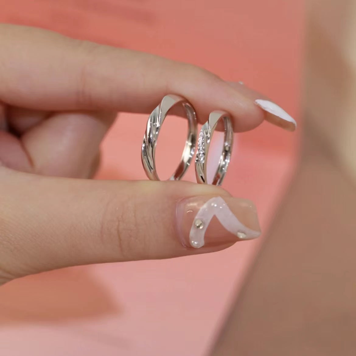 S925 Sterling Silver Moissanite Couple's Rings
