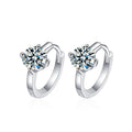 Moissanite minimalist classic four-prong earrings, versatile style
