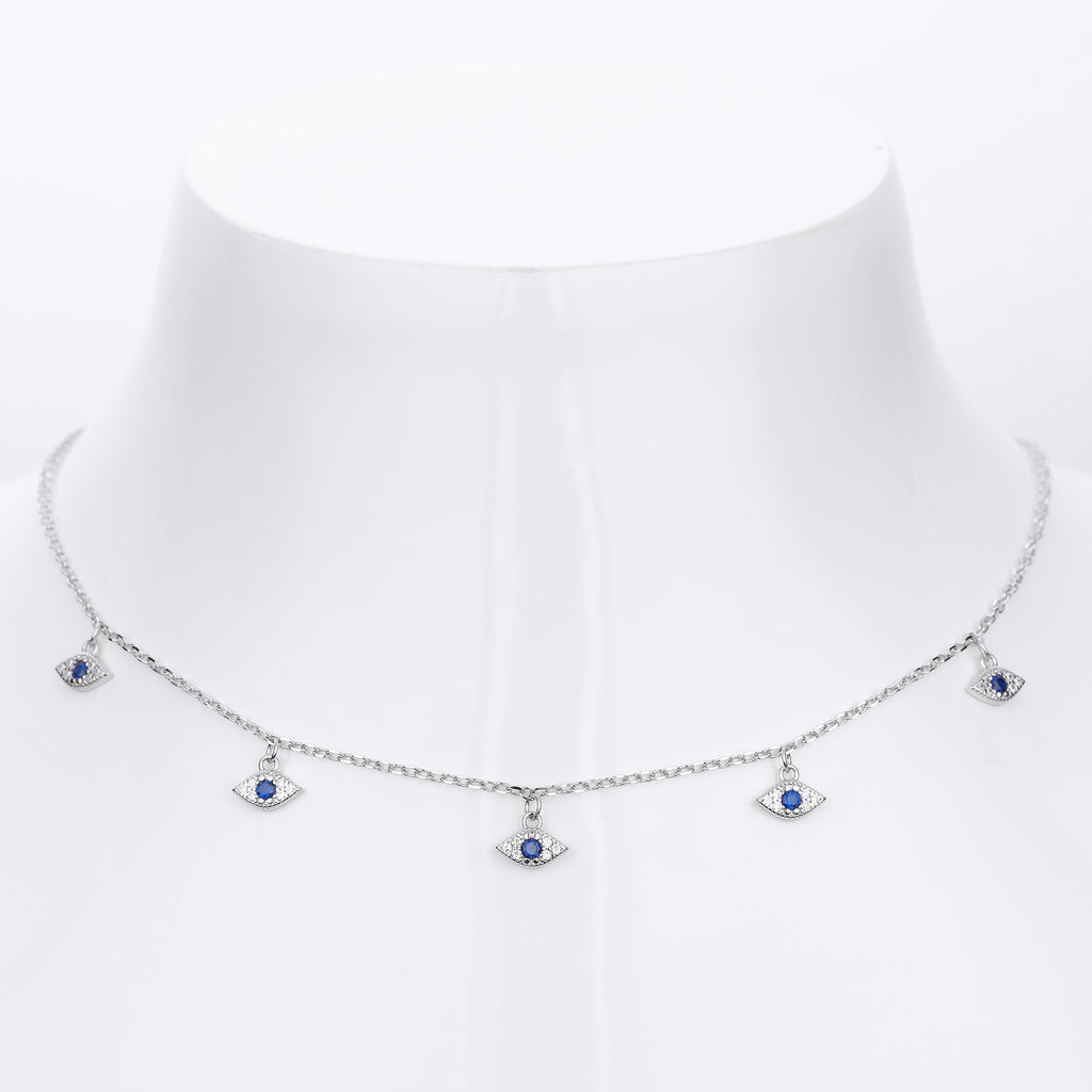 S925 Sterling Silver Fashion Evil Eye Necklace