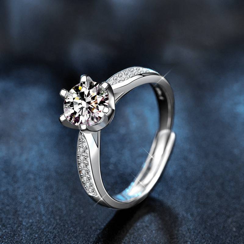 S925 Sterling Silver Moissanite Forever Together Promise Ring