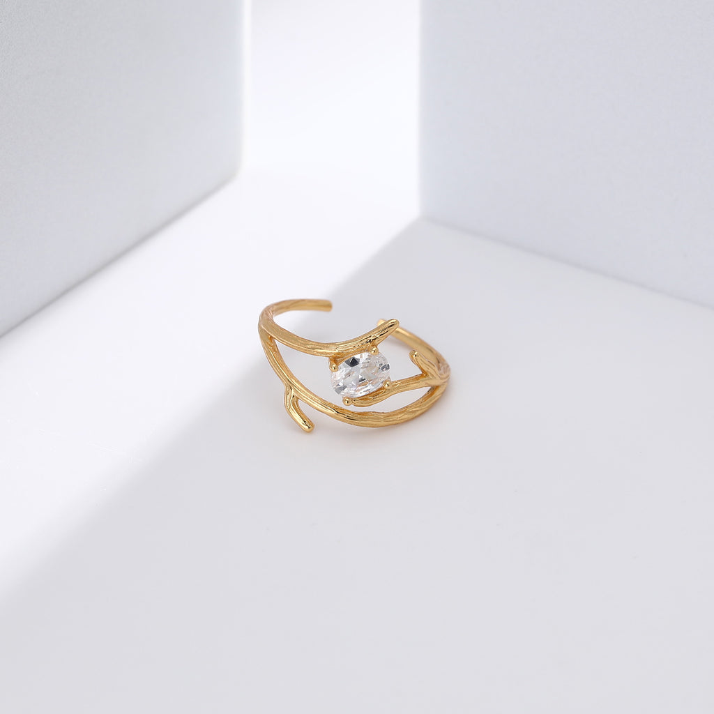S925 Sterling Silver Ring, Korean Fashion Trendsetter, Exquisite Stone Setting, Adjustable Opening