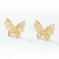 S925 Sterling Silver Gold-Plated Butterfly Zircon Earrings
