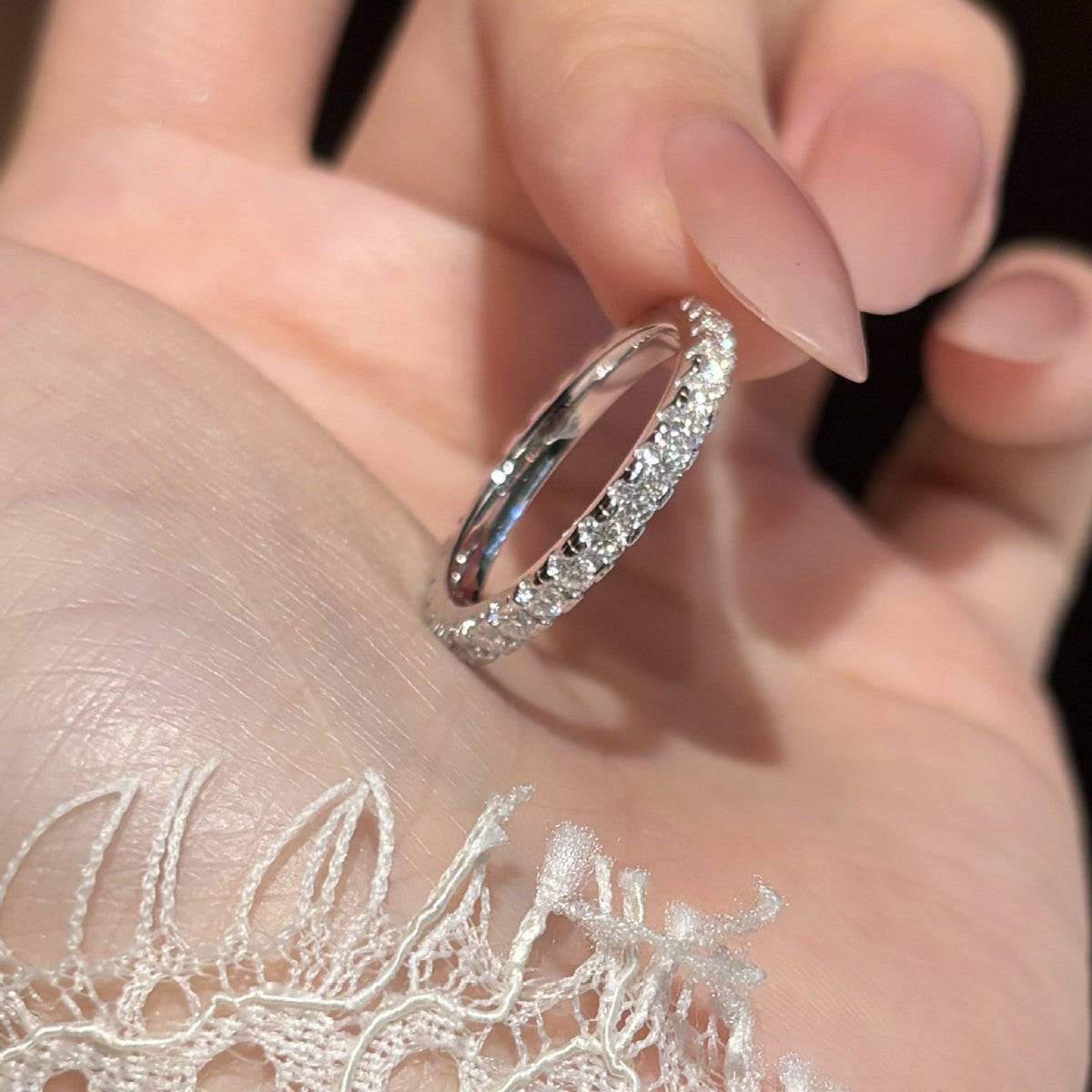 S925 Sterling Silver Moissanite Ring