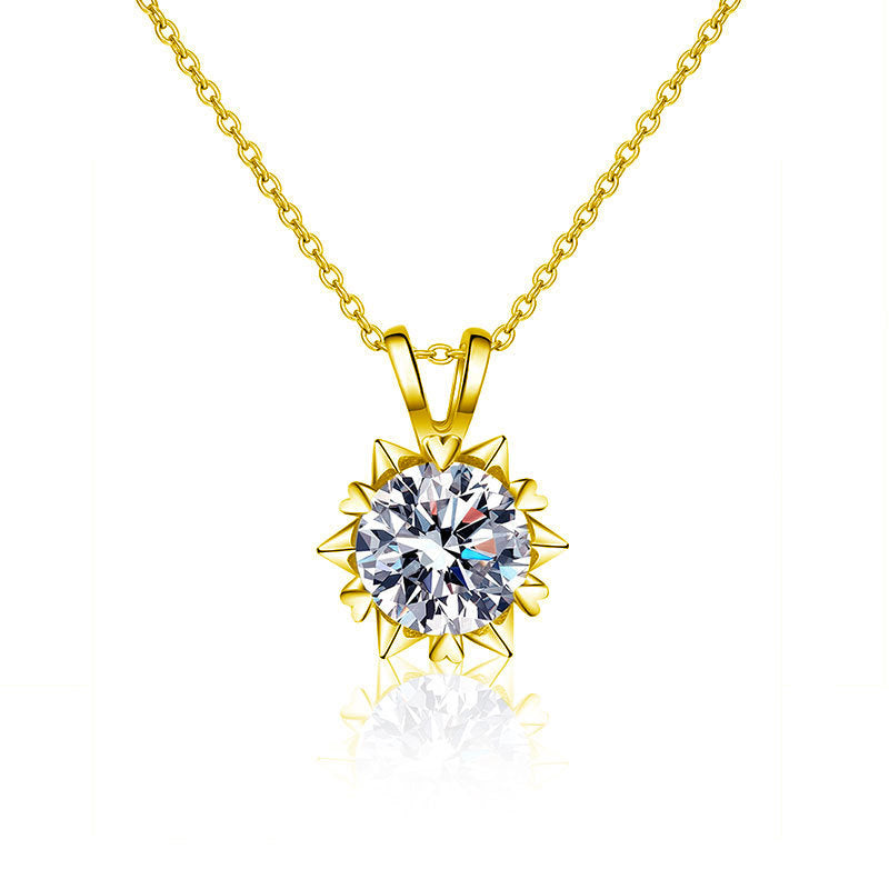 S925 Sterling Silver  Moissanite Heart-Shaped Necklace