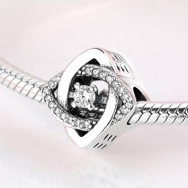 S925 Sterling Silver Infinite Ring Micro Inlaid Zircon Pendant