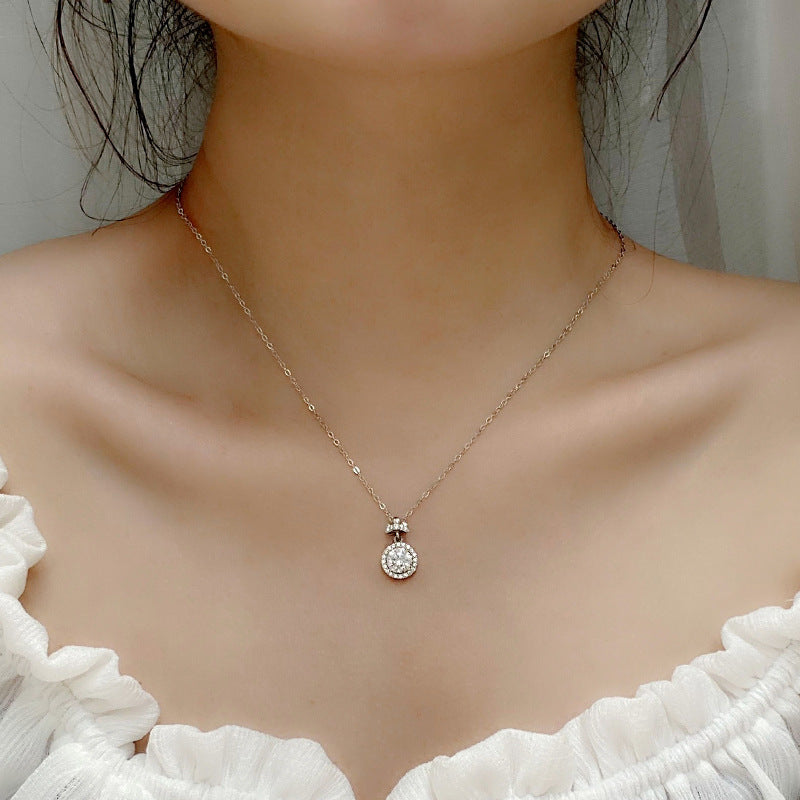 S925 Sterling Silver Moissanite Perfume Bottle Pendant Necklace