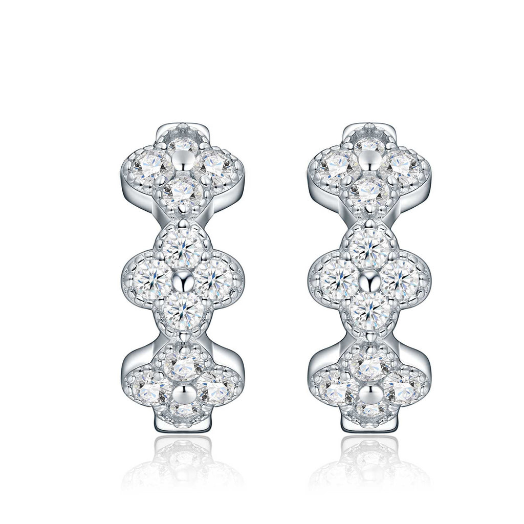 S925 Silver Moissanite Earrings – Chic "Chanel-Style"