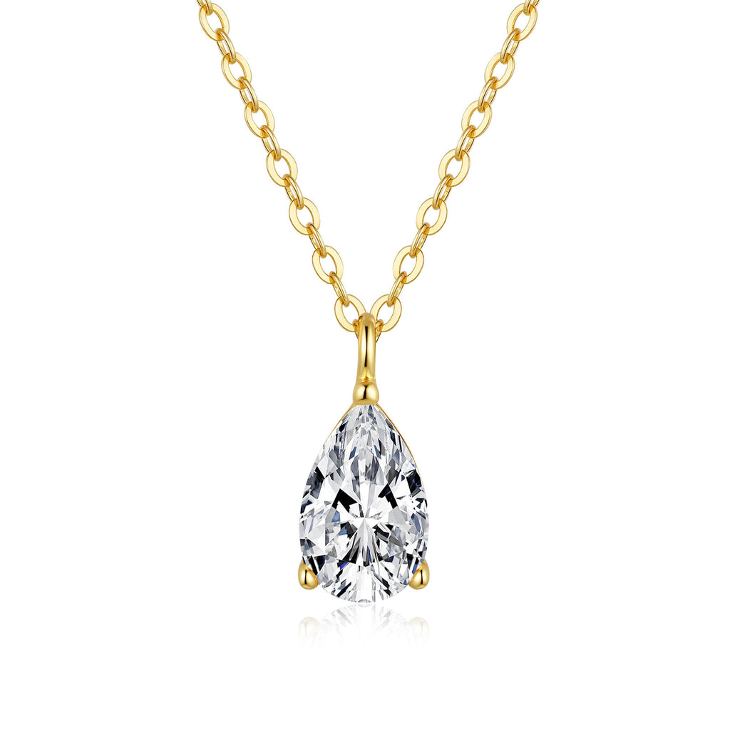 Pear Cut Moissanite Solitaire Pendant in 925 Sterling Silver