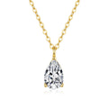 Pear Cut Moissanite Solitaire Pendant in 925 Sterling Silver