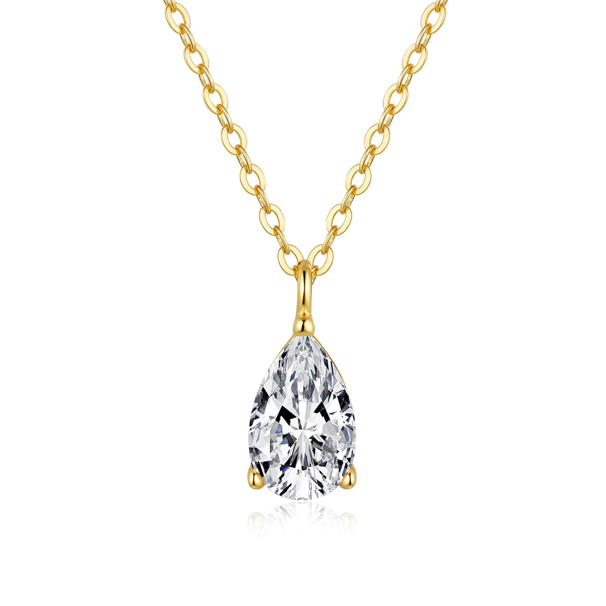 Pear Cut Moissanite Solitaire Pendant in 925 Sterling Silver