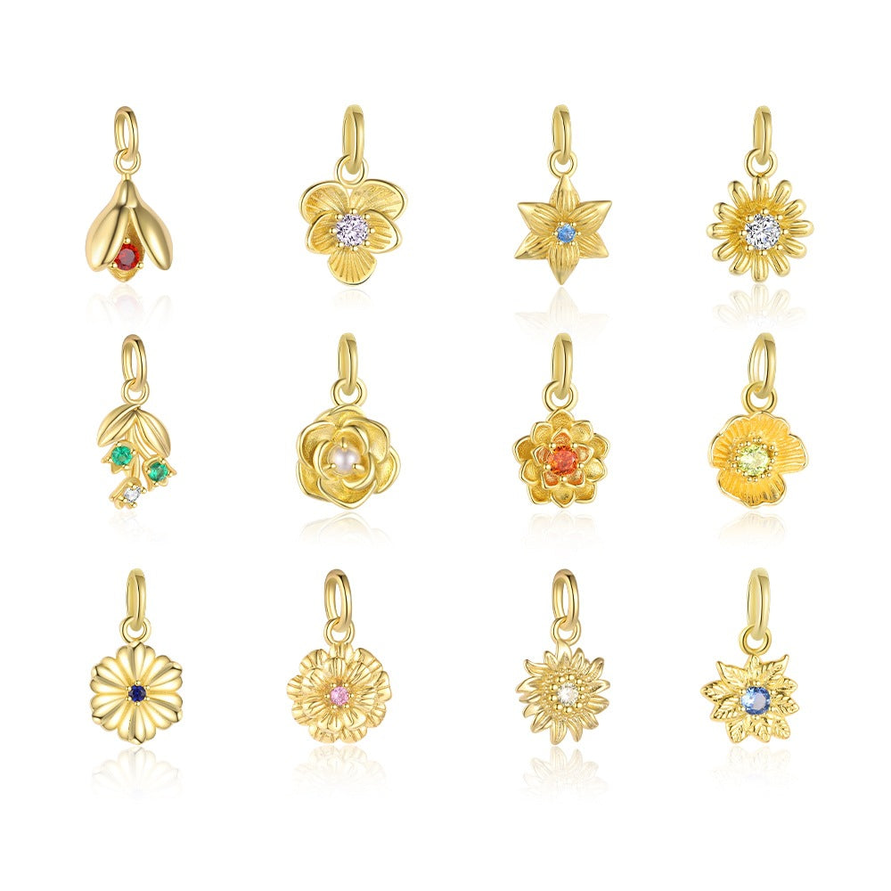 S925 Sterling Silver Pendant Set with Multi-colored Cubic Zirconia