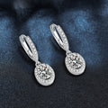 925 Sterling Silver Oval Moissanite Earrings