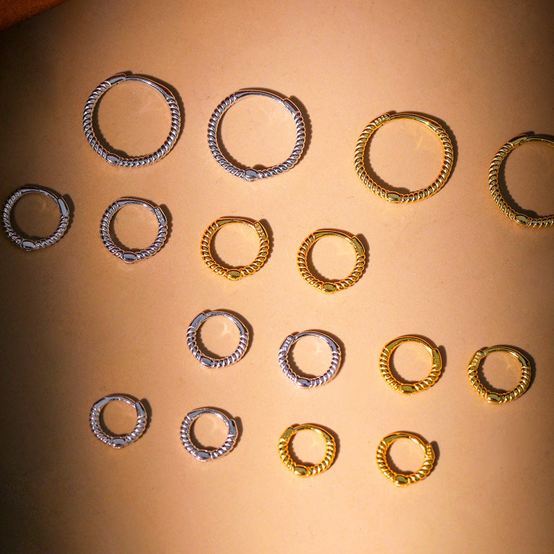 Plain S925 Sterling Silver Hoop Earrings