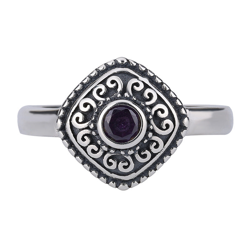S925 Sterling Silver Halloween Ring with Antiqued Pattern