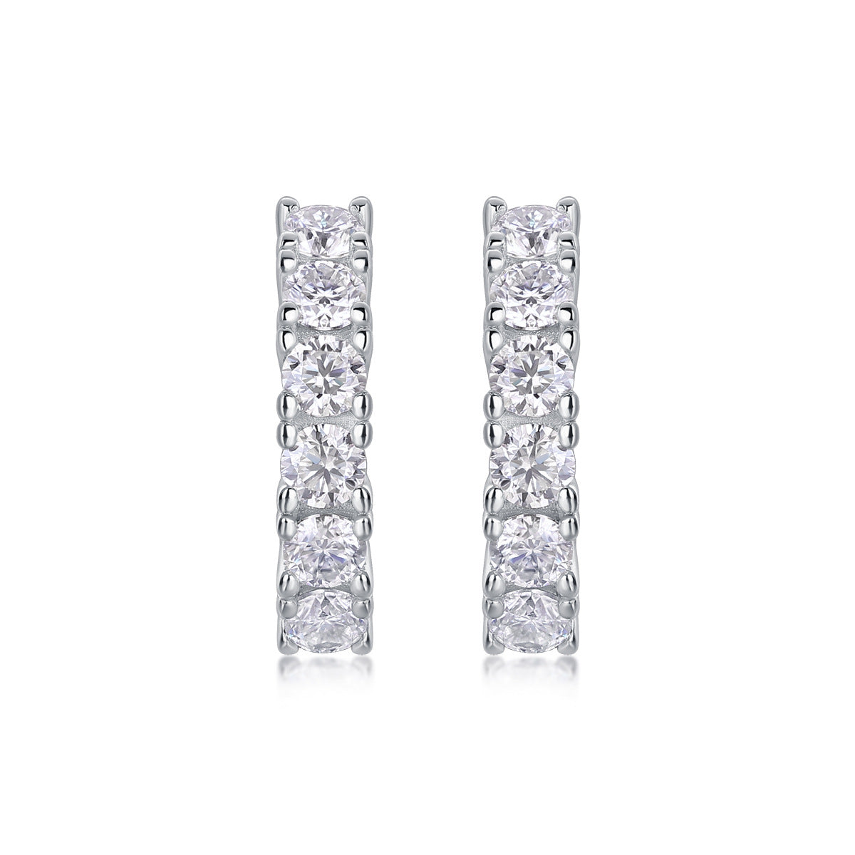 S925 Silver Earrings with Elaborate Moissanite Inlay 