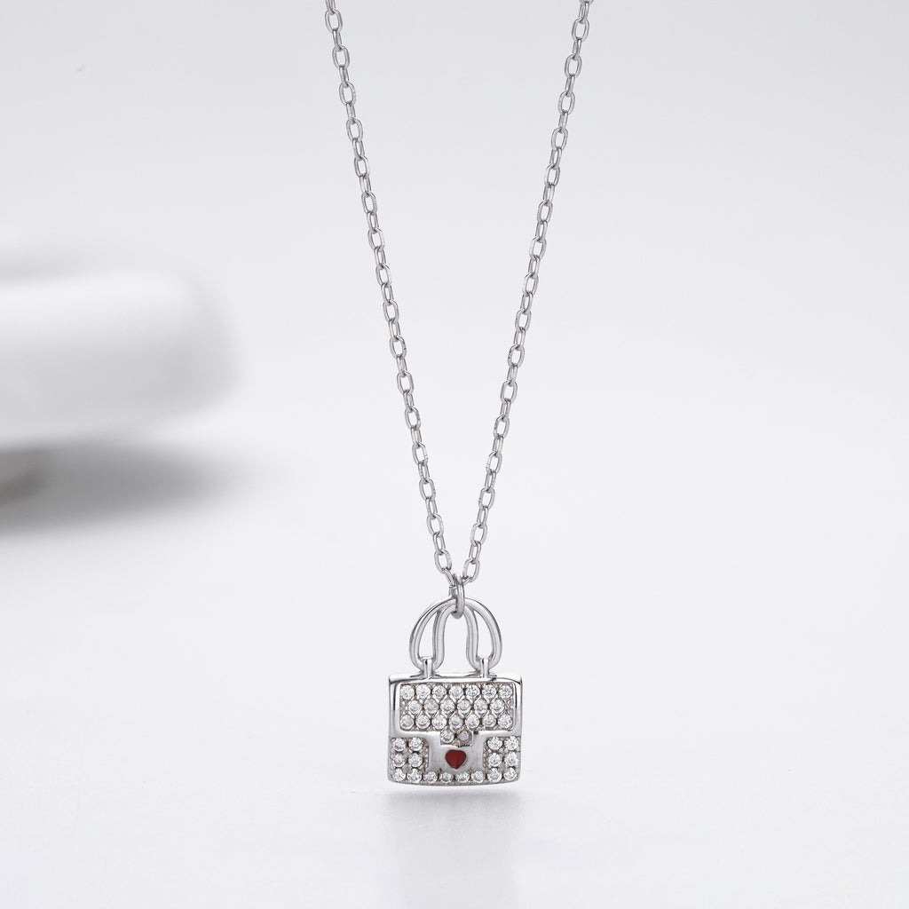 S925 Sterling Silver Fashionable Versatile Zirconia Necklace for Bags