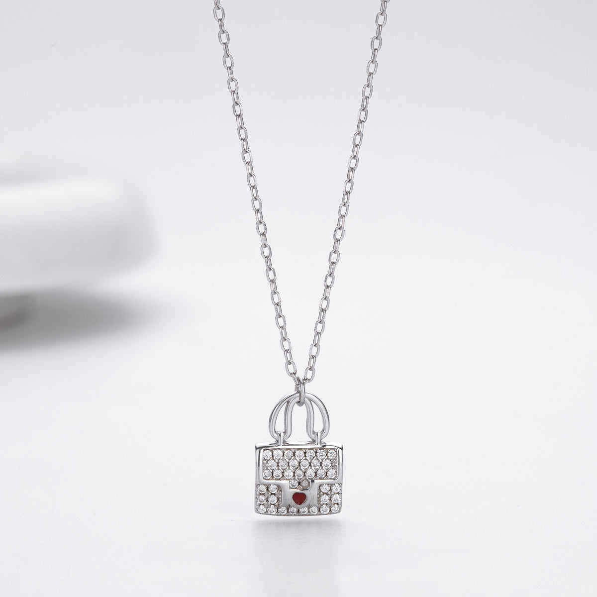 S925 Sterling Silver Fashionable Versatile Zirconia Necklace for Bags