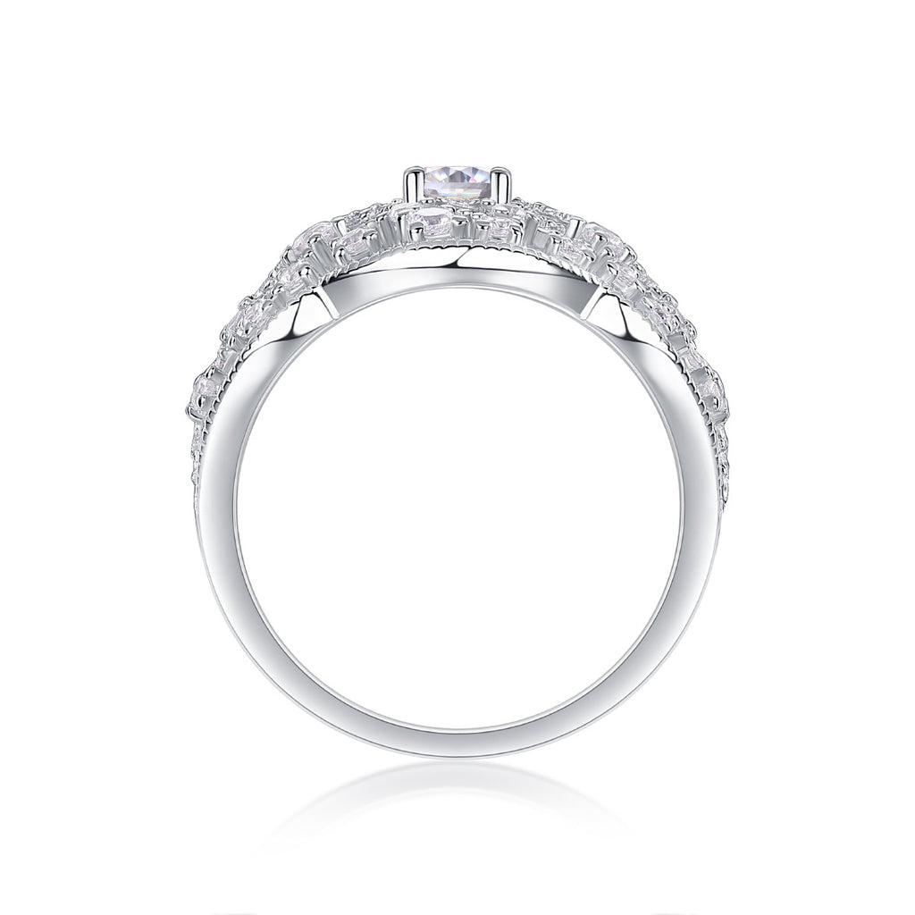 S925 Sterling Silver Ring with Moissanite