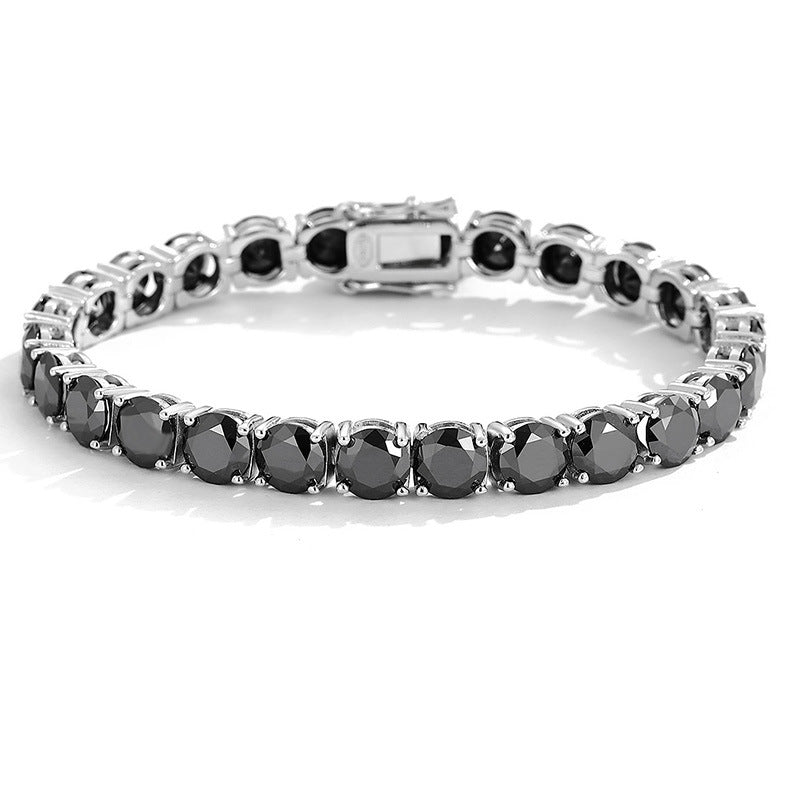 S925 Sterling Silver Black Moissanite Tennis Chain