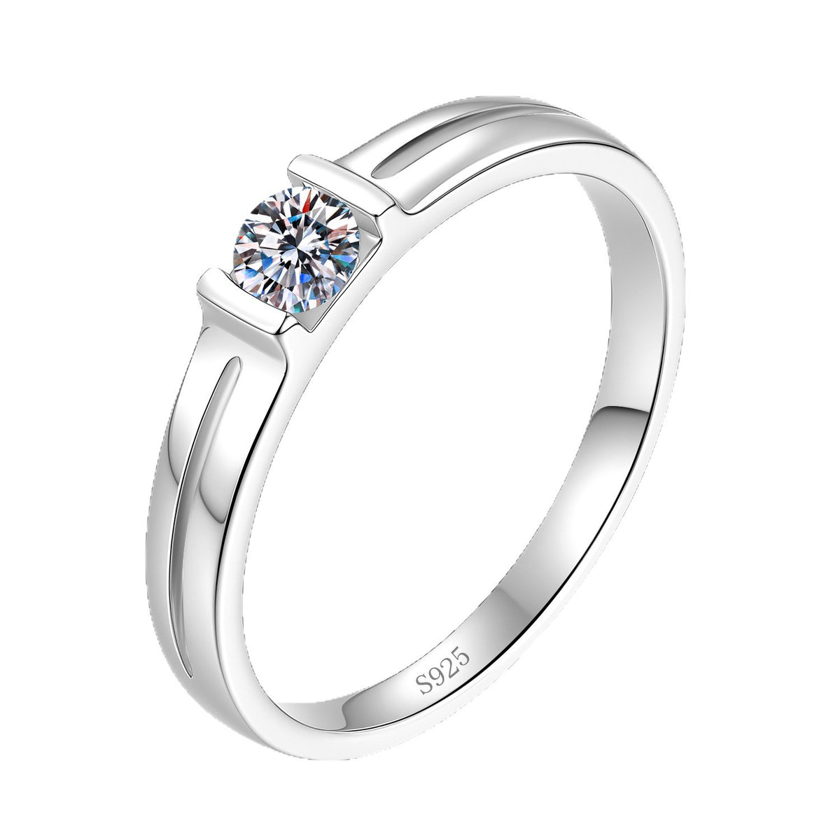 S925 Silver Moissanite Couple Rings