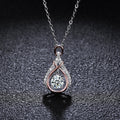 S925 Sterling Silver Moissanite Beating Heart Water Drop Pendant Necklace