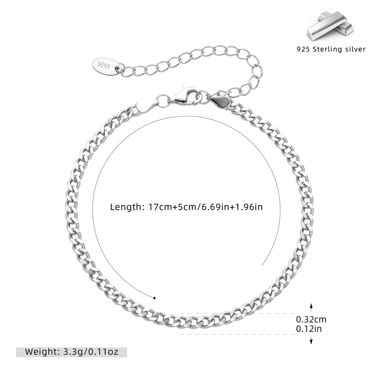 Cross-border new arrival S925 sterling silver bracelet