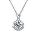 S925 Sterling Silver Moissanite Small Four-Claw Pendant Necklace
