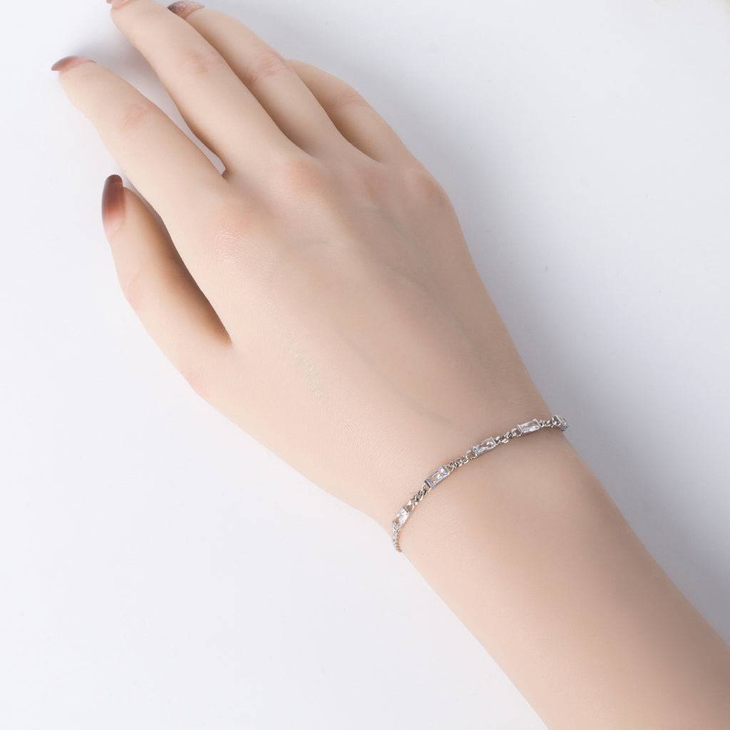 S925 Sterling Silver Cubic Zirconia Bracelet