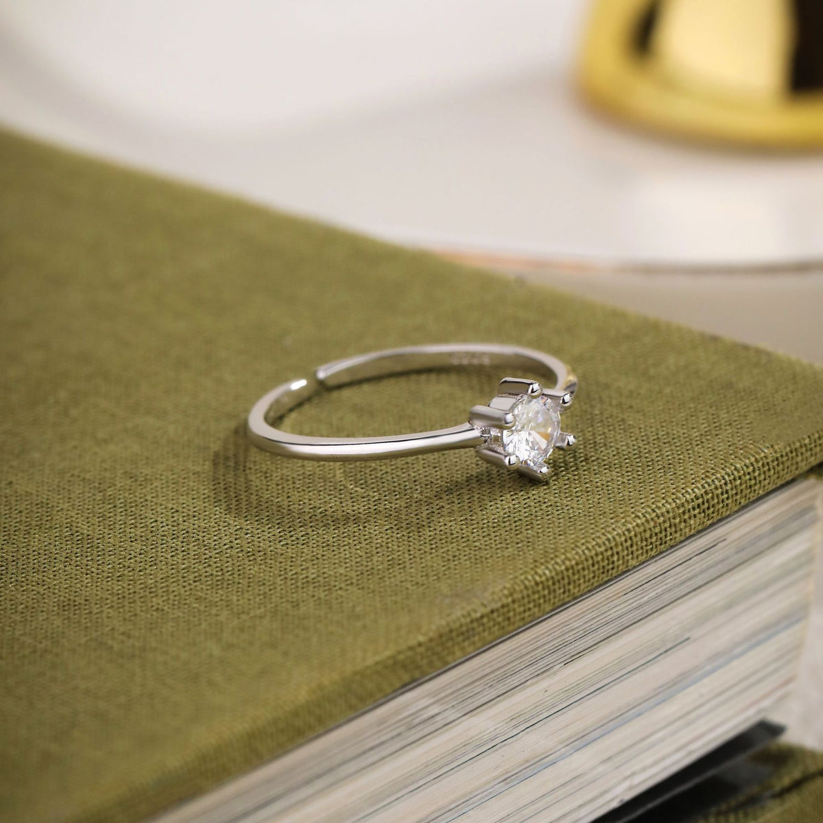 S925 Sterling Silver Zircon Open Ring