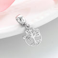 S925 Sterling Silver Hollow Design Zircon Tree of Life Pendant