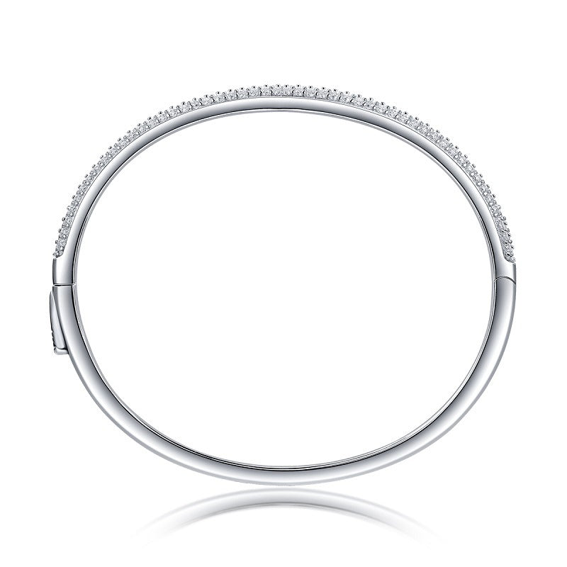 925 Sterling Silver Moissanite Bracelet with Adjustable Clasp