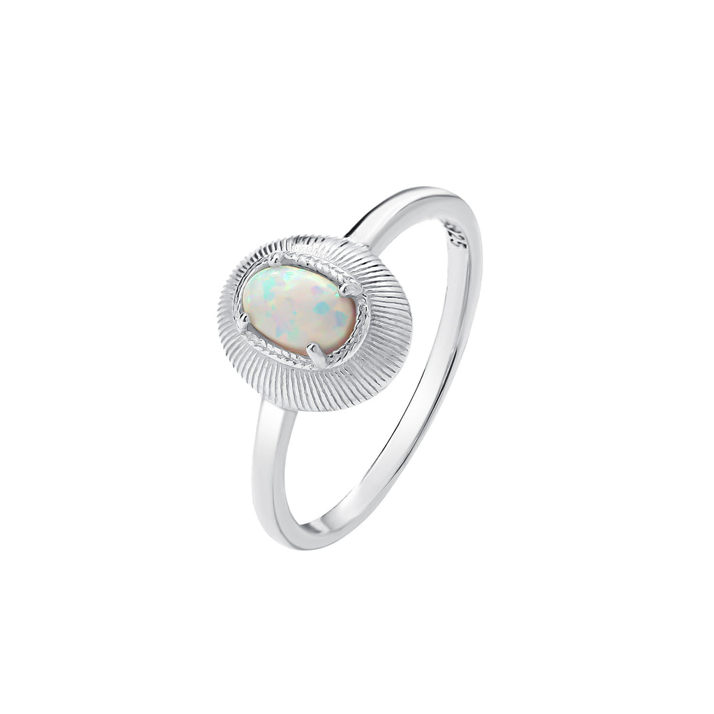 S925 Sterling Silver Opal Ring