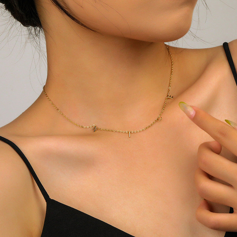 925 Sterling Silver "NICE" Letter Necklace