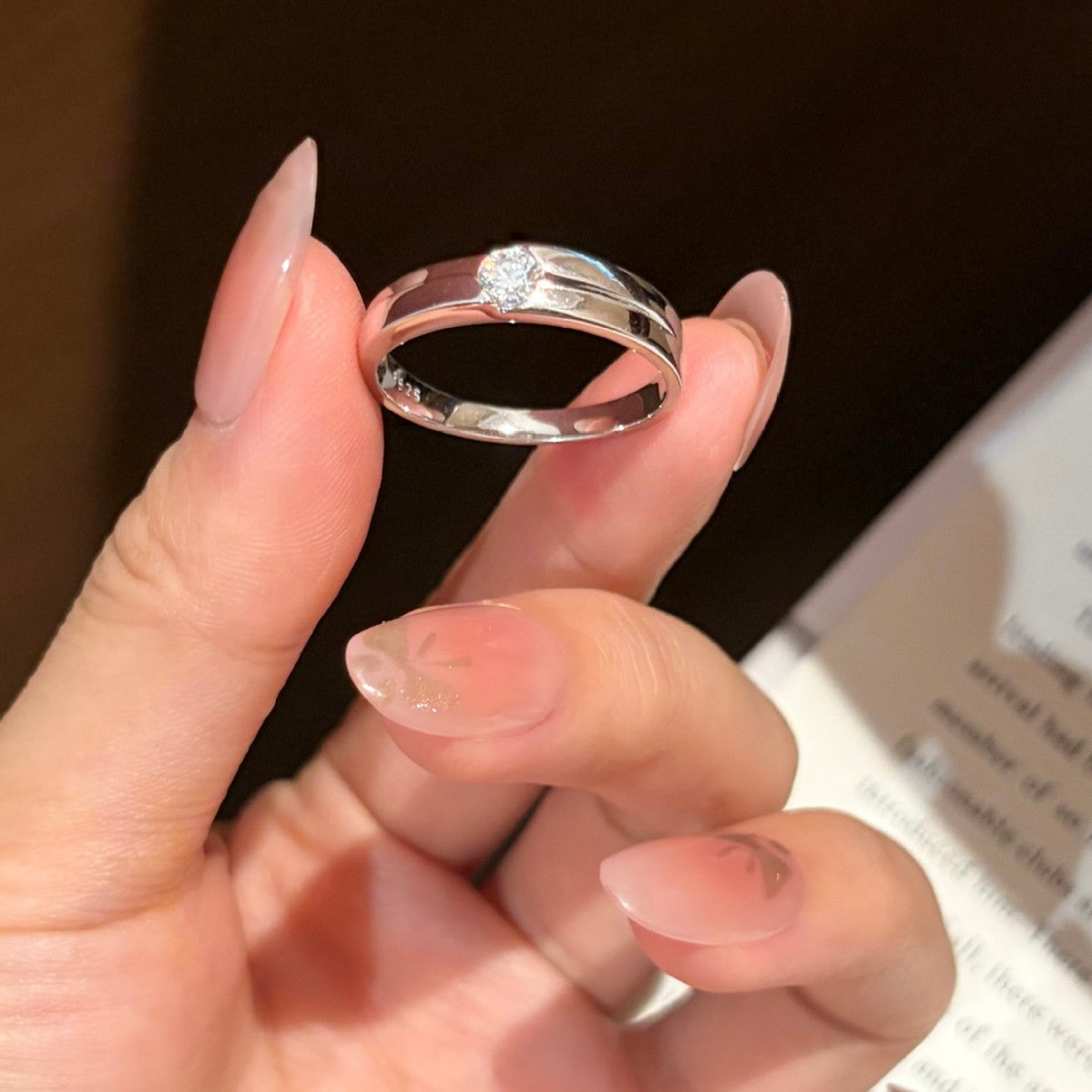 S925 Sterling Silver Six-Prong Moissanite Ring