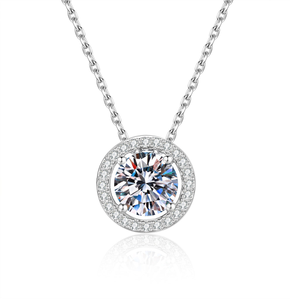 S925 Sterling Silver Bezel-Set Moissanite Necklace