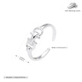 S925 Sterling Silver Trendy Leather Buckle Double D Opening Ring