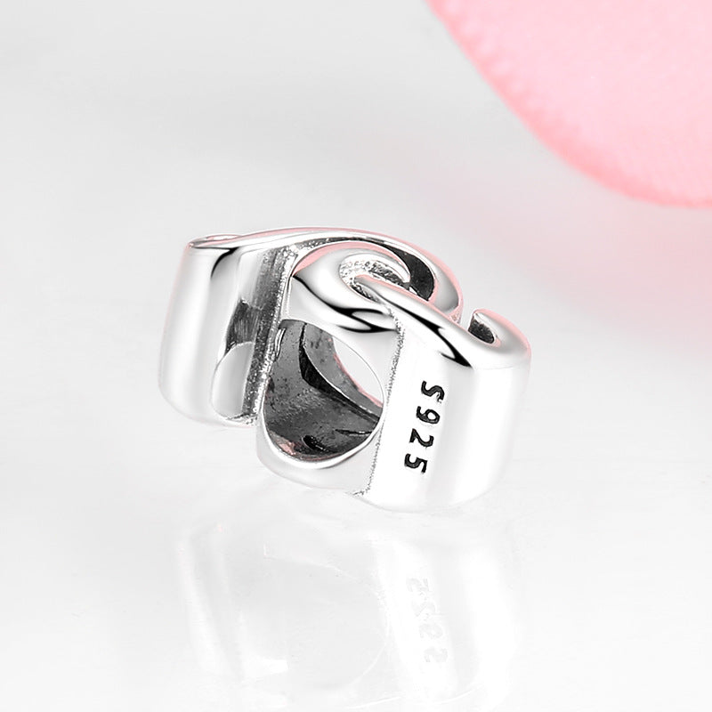 S925 Sterling Silver Music Symbol Beaded Pendant