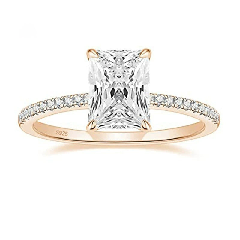 S925 silver set with 7 × 9mm Redeen zircon light luxury ring
