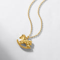 S925 Sterling Silver Gold-Plated Trojan Horse Pendant Necklace