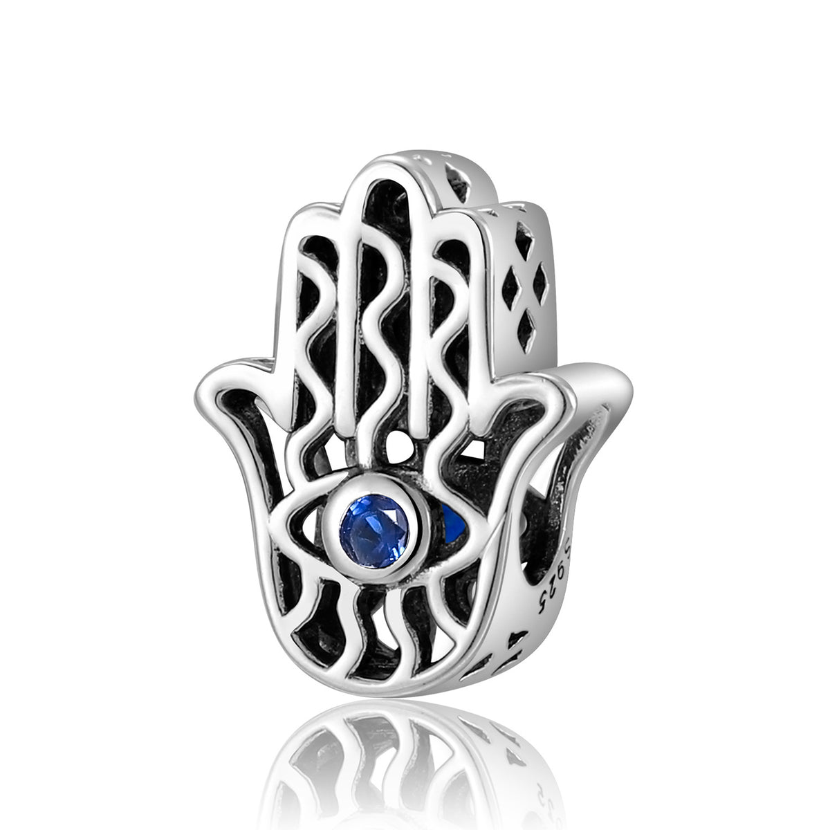 S925 Sterling Silver Blue Eye Bracelet Beads Zircon Pendant