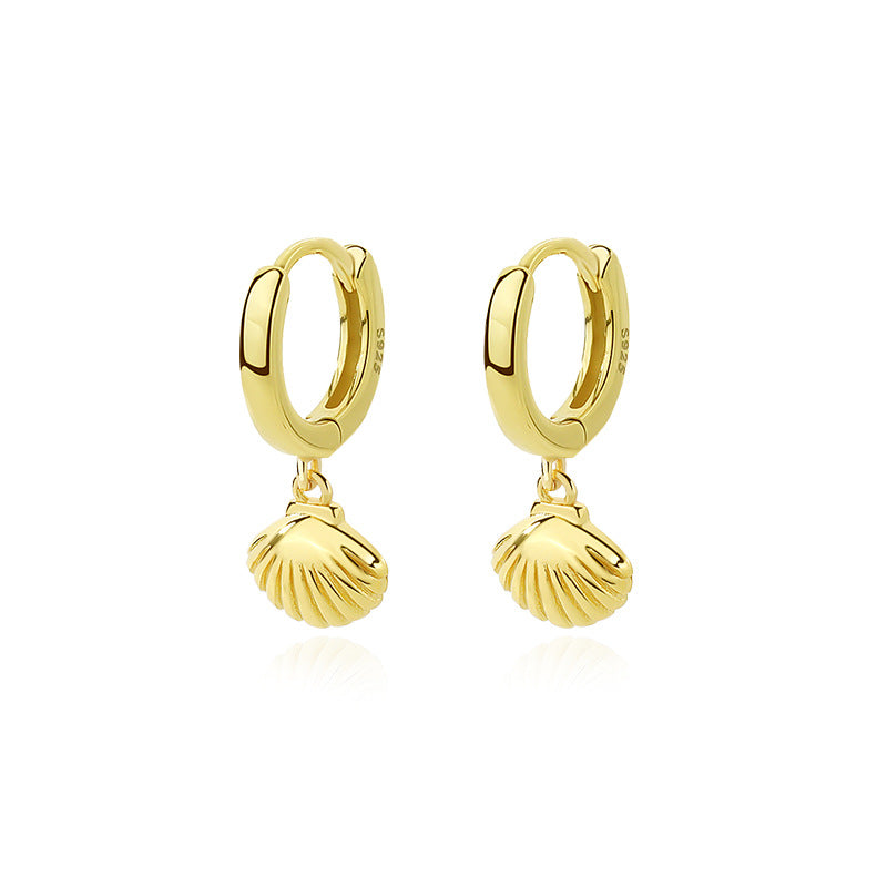 925 Sterling Silver Shell-Shaped Earrings