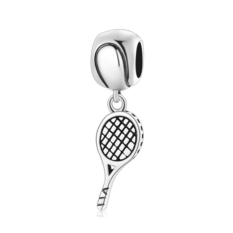 S925 Sterling Silver Tennis Rackets Bracelet Pendant