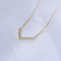 S925 Sterling Silver Zircon Inlaid V-Shaped Necklace